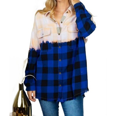 Women's Deep Dye Plaid Shirt - White Birch