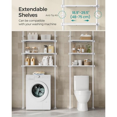Pearl White Adjustable Over-the-Toilet Storage Shelf