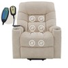Okak Leather Accent Recliner Chair with Lift Heating and Massage Function Modern Power Motion Recliner for Living Room Reading Room - 3 of 4