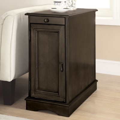 Vynxaria 1pc Modern Transitional Side Table/Nightstand - Gray Finish