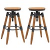 vidaXL Bar Stool Set of 2 Natural Wood Solid Fir Wood & Steel - 2 of 4