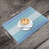 Aoibox Set of 4 Vinyl Table Place Mats, Stain Resistant Foldable Washable Wipeable for Kitchen Dining Table Decoration Indoor Outdoor (Blue) - 2 of 4