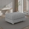FURNIinspire Ottomans And Benches Plush Corduroy Ottoman, Living Room Ottoman, End of Bed Bench for 4, Bedroom Ottoman, Grey, 31.5"*23.6"*15.76" - 4 of 4