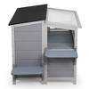 SEVOBAL Pet Crates and Houses Wooden Cat Catio with Platforms Sunshine Board Hammock Door Kitten Cage Condo for Outdoor, Gray, 39"*33"*64" - 4 of 4