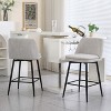 KTMBDW Bar Stools Set of 2, Linen Cloth Swivel Barstools, Kitchen Counter Height Bar Chairs with Upholstered Back for Kitchen, Dining Room - 4 of 4