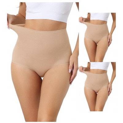 INSPIRE CHIC Women's High Waisted Light Breathable Control Panties 3 Packs