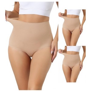 INSPIRE CHIC Women's High Waisted Light Breathable Control Panties 3 Packs - 1 of 4