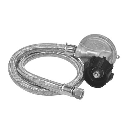 Bayou Classic M5LPH 36-in Stainless Braided LPG Hose for Gas Grills Features A Low Pressure Regulator 3/8-in Flare Swivel Fitting Designed