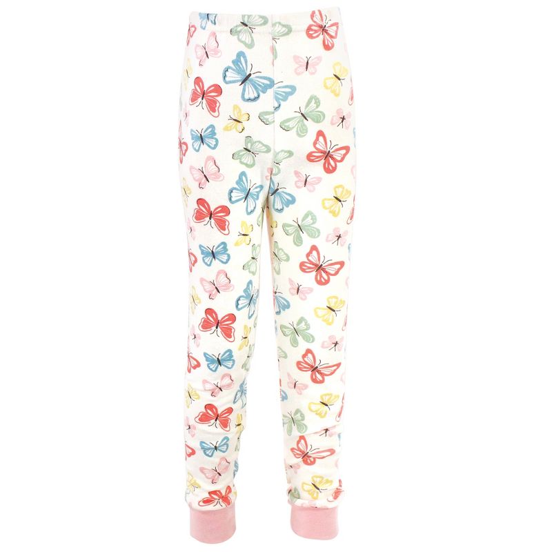 Touched by Nature Toddler and Kids Girl Organic Cotton Tight-Fit Pajama Set, Butterflies, 3 of 5