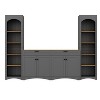 Okak 33"H Versatile Sideboard with Adjustable Shelves & 2 Drawers, Wood Grain Buffet Cabinet TV Stand for Living Room/Kitchen - 4 of 4