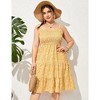 Plus Size Summer Dresses Women's Sleeveless Square Neck Smocked Flowy Ruffle A Line Maxi Dress - 4 of 4