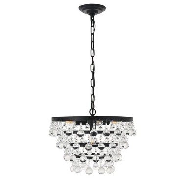 Kora 5-Light Black Glass Bowl Pendant