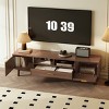 Mid-Century Modern TV Stand for 75" TV with Rattan Door,Soft-Close & Drop-Down Storage,Living Room Media Console-Baofuwish - 2 of 4