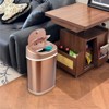 SEVOBAL Indoor Trash Cans Bedroom or Bathroom Automatic Touchless Infrared Motion Sensor Trash Can, 3 Gal, Gold, 12.09"*8.36"*17.28" - 3 of 4