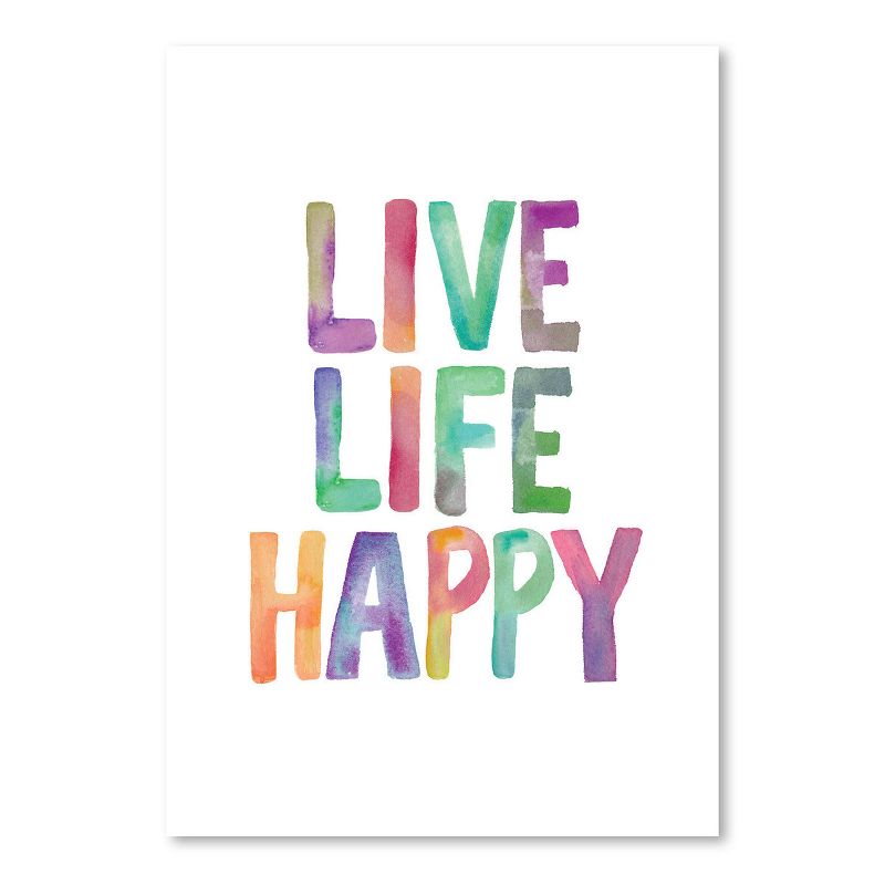 Americanflat Minimalist Motivational Live Life Happy By Motivated Type Poster, 1 of 7