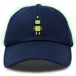 Dalix Robot Embroidered Glow in the Dark Retro Dad Hat Cotton Baseball Cap Adjustable Mens - 1 of 4