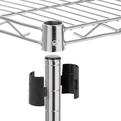 IRIS USA 3-Tier Silver Metal Storage Cart with Casters