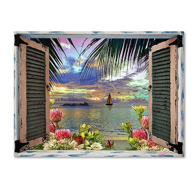 "Tropical Window to Paradise III" Outdoor Canvas