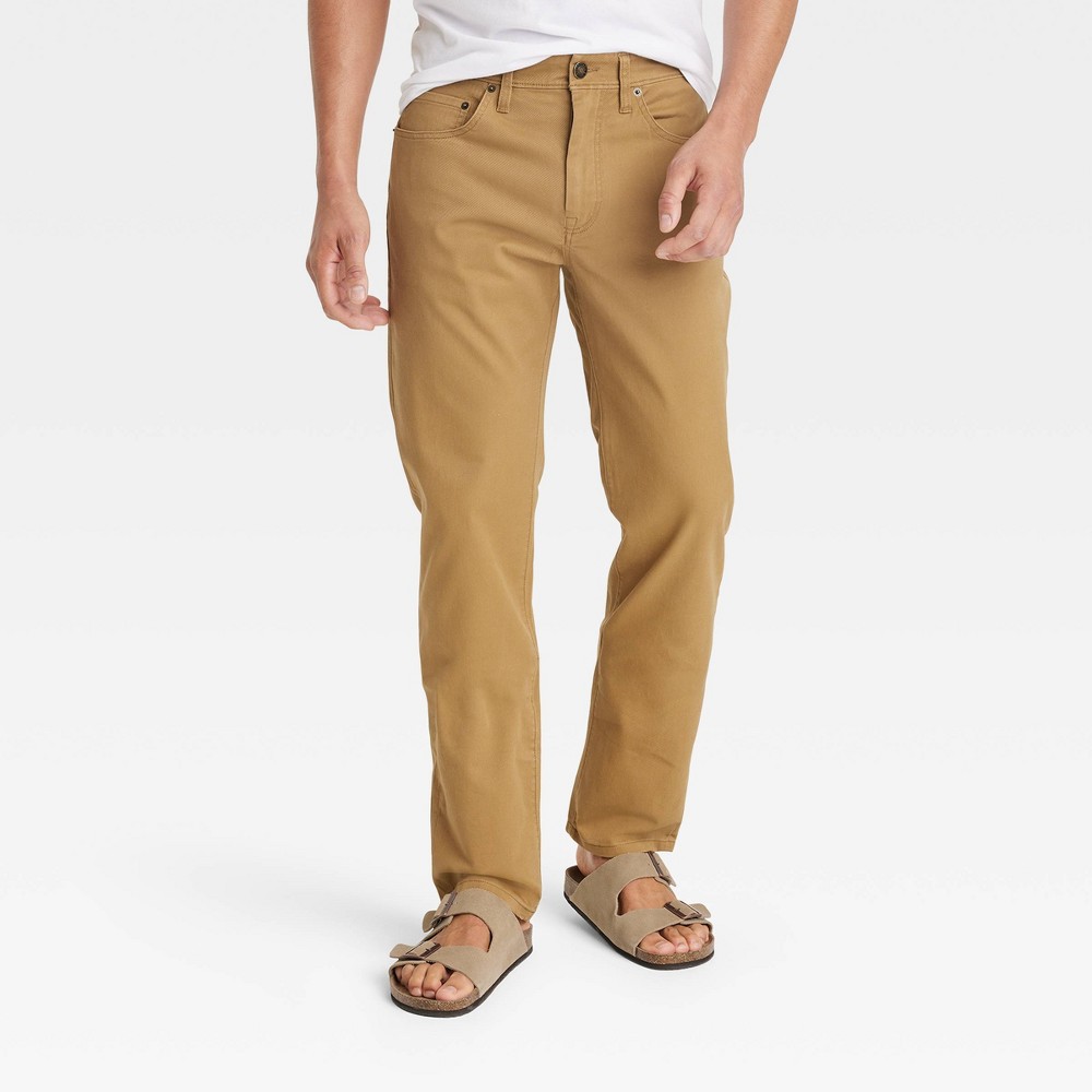 Men's Tapered Five Pocket Pants - Goodfellow & Co™ Brown 34x32