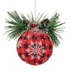 Northlight 5.5" Black and Red Buffalo Plaid Snowflake Christmas Ball Ornament - image 3 of 4