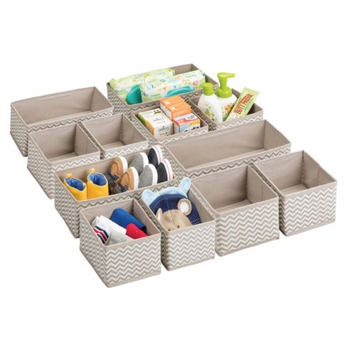 mDesign Soft Fabric Closet Storage Organizer Box, 6 Pack - Gray