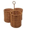 KOVOT Poly-Wicker Woven Cutlery Storage Organizer Caddy Tote Bin Basket for Kitchen Table, Measures 8.5"W x 5"H - Brown - 2 of 2