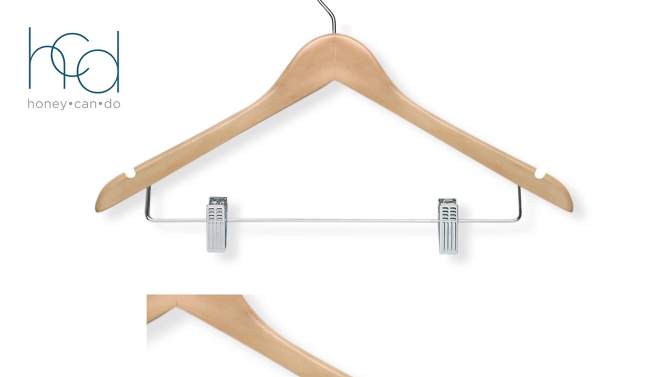 Honey-Can-Do 12pk Maple Wood Suit Hangers, 2 of 5, play video