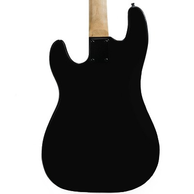 Satin Black 4-String Electric Bass Guitar with Maple Neck