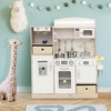 Costway Kids Pretend Play Kitchen Wooden Toy Playset with LED Lighting & Coffee Maker - image 2 of 4