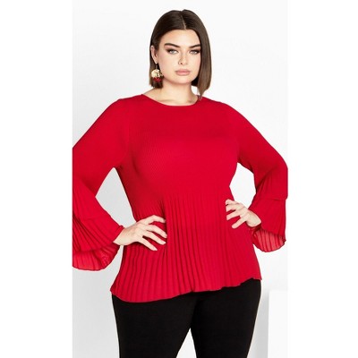 Avenue Women's Plus Size Jay Pleat Top