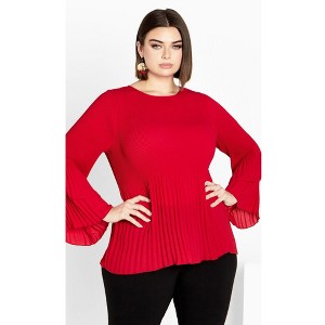 Avenue Women's Plus Size Jay Pleat Top - 1 of 4