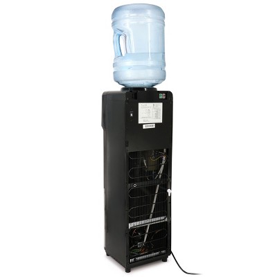 MegaChef Black Metal Top Load Hot and Cold Water Dispenser
