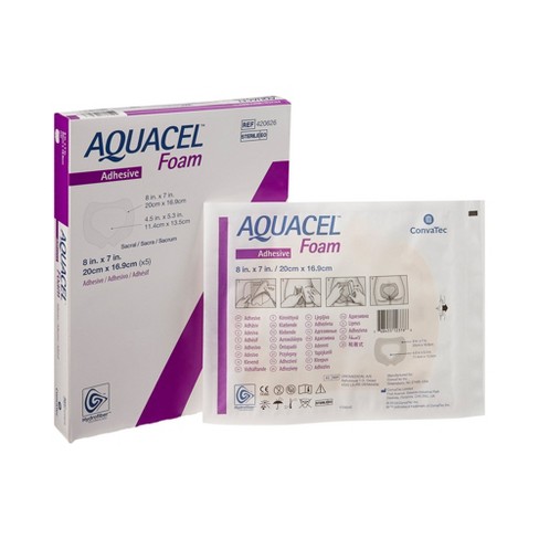 Aquacel Foam Dressing 7 x 8" Sacral with Border Waterproof Film Backing 420626 5 per Box - image 1 of 4