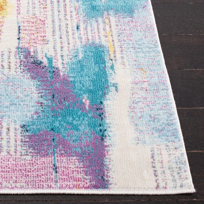 Lillian Pink and Turquoise Floral Square Area Rug