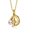 Personalized 14K Gold Plated Initial Pearl Pendant Necklace for all ages: A Charming gold Elegant Keepsake Gift - 3 of 3
