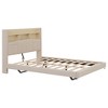 TiramisuBest Queen Size Upholstered Floating Bed with LED and Storage Headboard - 4 of 4