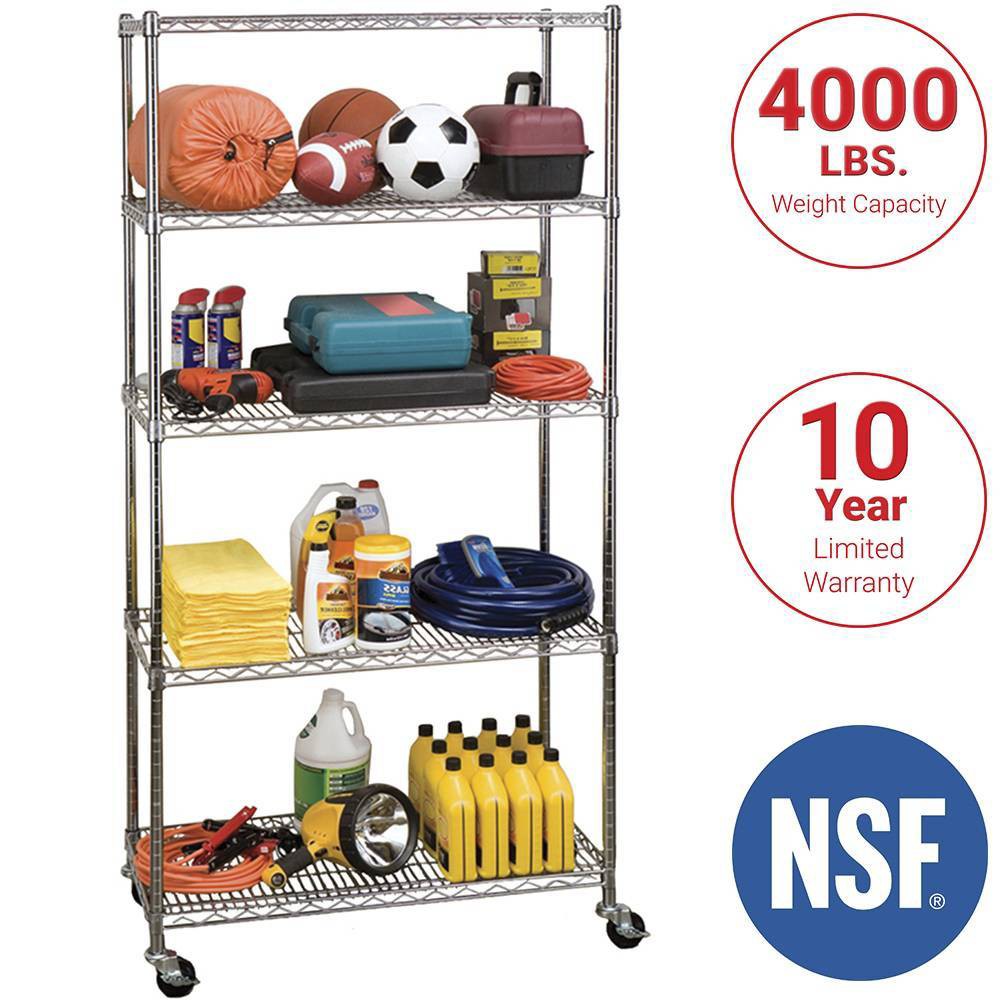 UPC 017641983708 product image for Seville Classics 5-Shelf UltraZinc Steel Wire Shelving System (18