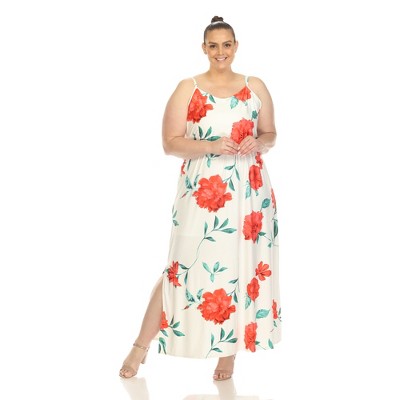 Plus Size Floral Strap Maxi Dress