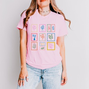 Simply Sage Market Floral Stamps Short Sleeve Tee - 1 of 4