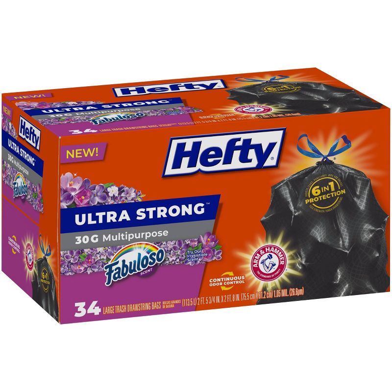 Hefty Ultra Strong Fabuloso 30 Gallon Trash Bags - 34ct, 3 of 9