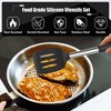 Itopfox 14-Piece Silicone Cooking Utensil Set with Holder, Spatula, Ladle, Spoon, Tong for Nonstick Cookware, Heat Resistant & Stainless Steel Handle - 3 of 4