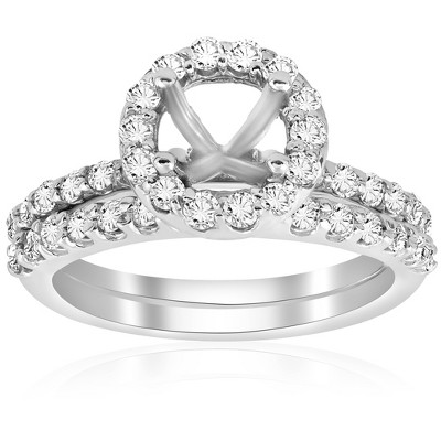 Pompeii3 7/8ct Diamond Engagement Wedding Ring Setting 14K White Gold Mounting