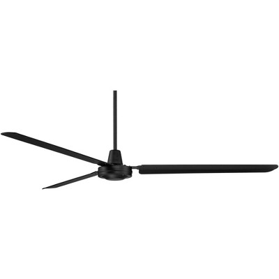 72" Matte Black Steel Industrial Ceiling Fan with Wall Control