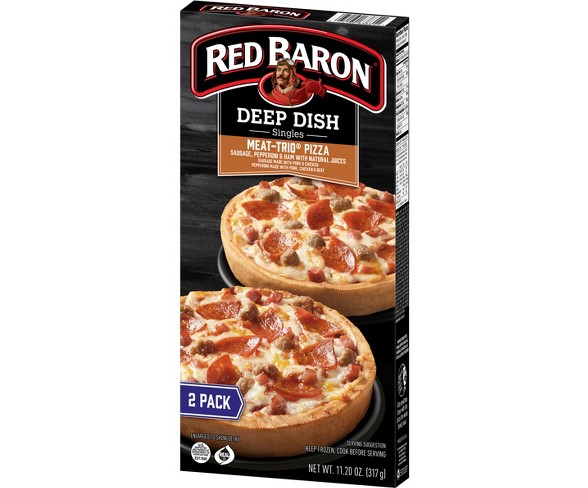 Red Baron Deep Dish Singles Meat Trio Frozen Pizza - 11.2oz