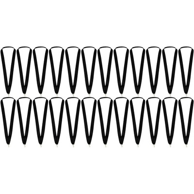 Juvale 24 Award Neck Lanyards Ribbons with Snap Clips for Sports, Black, 1"x 35 "