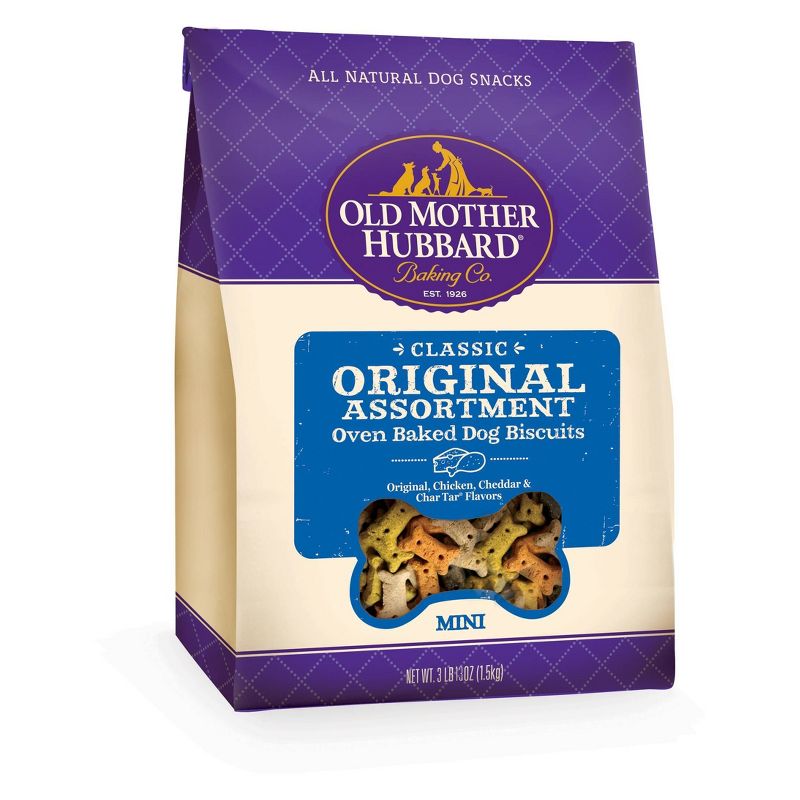 Old Mother Hubbard by Wellness Classic Crunchy Extra Original Assortment Biscuits Mini Oven Baked with Chicken, Apple, Cheese and Carrot Dog Treats, 1 of 12