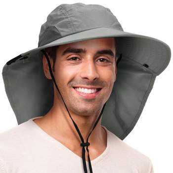 Tirrinia Fishing Hat With Ear Neck Flap Cover, Wide Brim Sun Protection  Safari Cap For Adult Hunting, Hiking, Camping, Boating & Outdoor Adventures  : Target