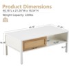 ALEXOUN 40.16Inch Coffee Table - Rattan Design Farmhouse Coffee Table with Storage,Easy to Clean - Center Table for Living Room, Bedroom,Office - 3 of 4