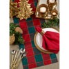 Saro Lifestyle Plaid Design Runner, Red/Green, 14" x 108" - 3 of 4