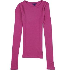 Aeropostale Womens Slim Fitting Ribbed Graphic T-Shirt, Purple, Medium - 1 of 1
